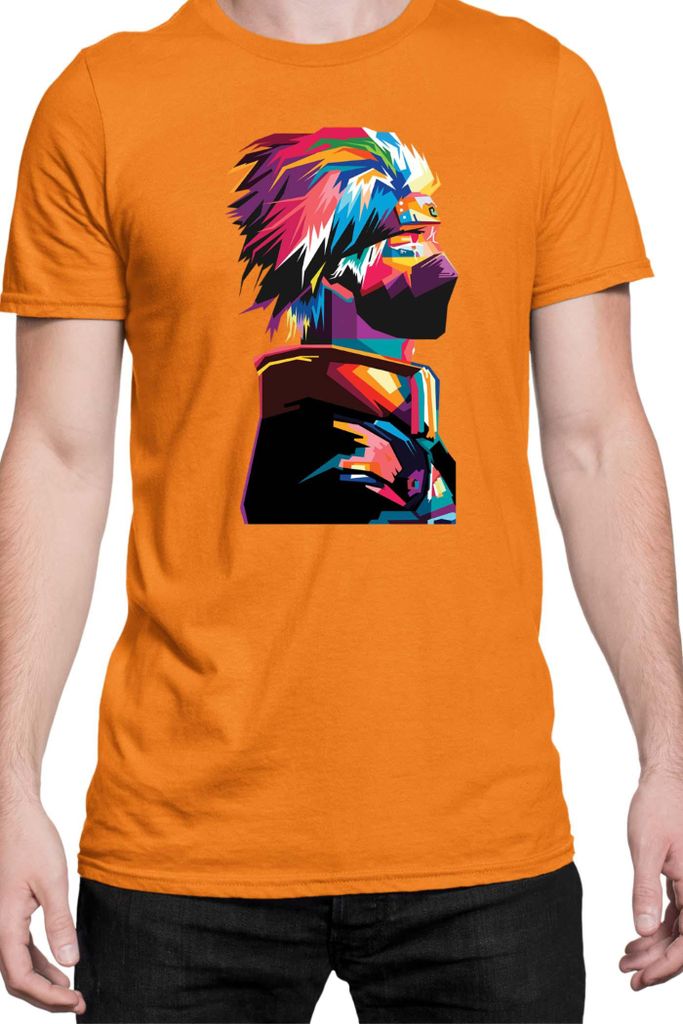 Herren T-Shirt Naruto Kakashi Hatake 06, Man 2XL / Orange