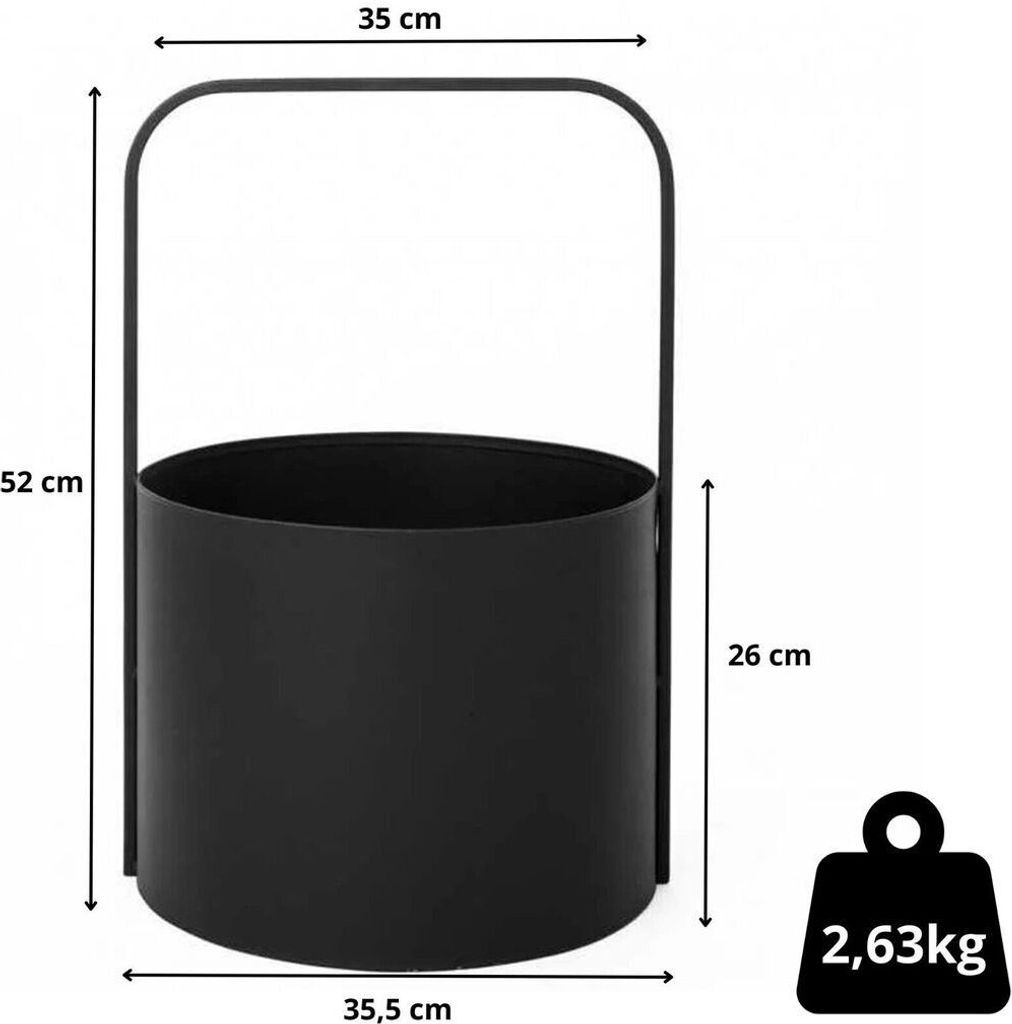Kaminholzständer Metall schwarz KAMINHOLZKORB Feuerkorb Produktbild 3