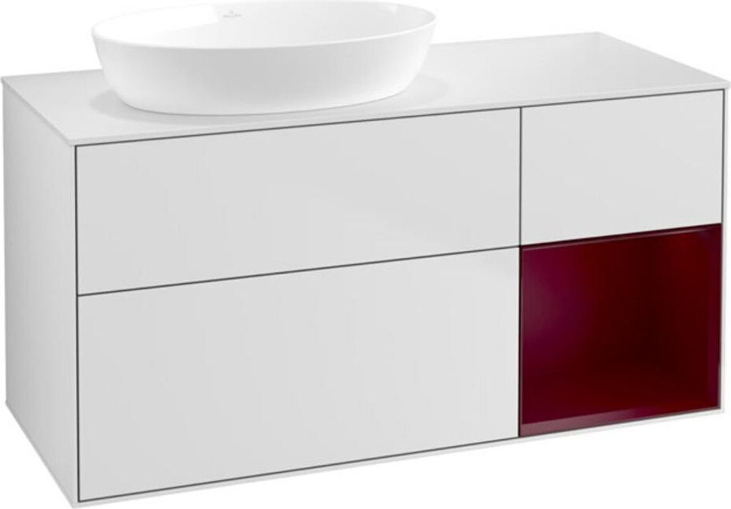 V&B Waschtischunterschrank Wandbeleuchtung Finion 120cm, Pl w m, Reg Peo m Lac, wh. m Lac