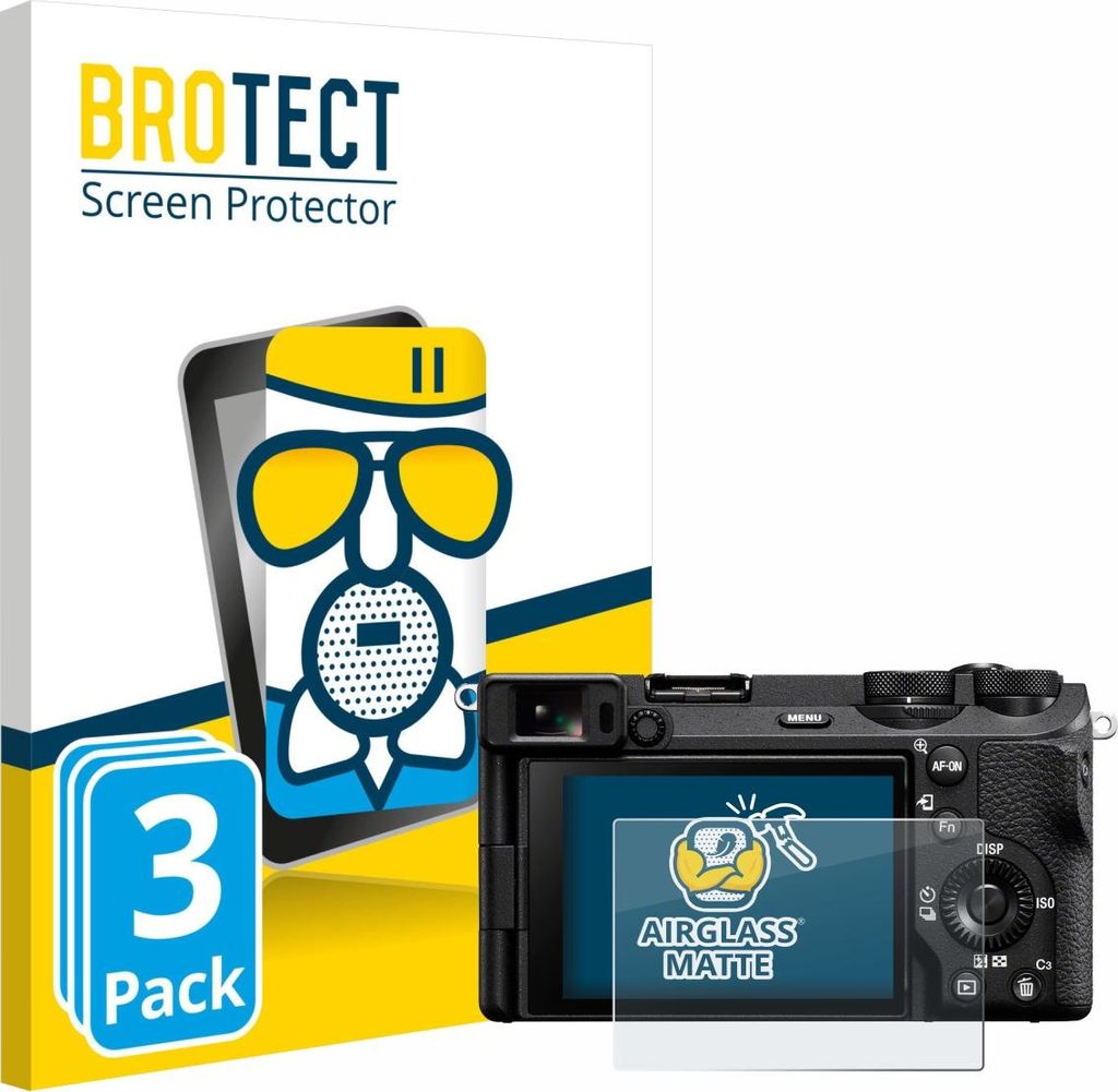 3x BROTECT Entspiegelungs Schutzglas für Sony Alpha 6700 Schutzfolie Panzer Folie Glas Display Schutz matt