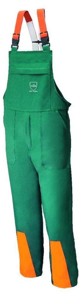 Forstschutz-Latzhose Gr. 46 grün/orange Produktbild 