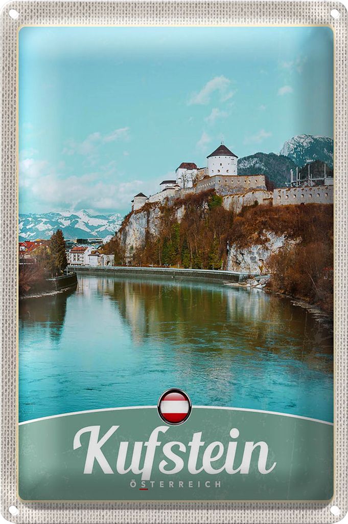 Blechschild Reise 20x30cm Kufstein Wald Wanderung Natur Urlaub