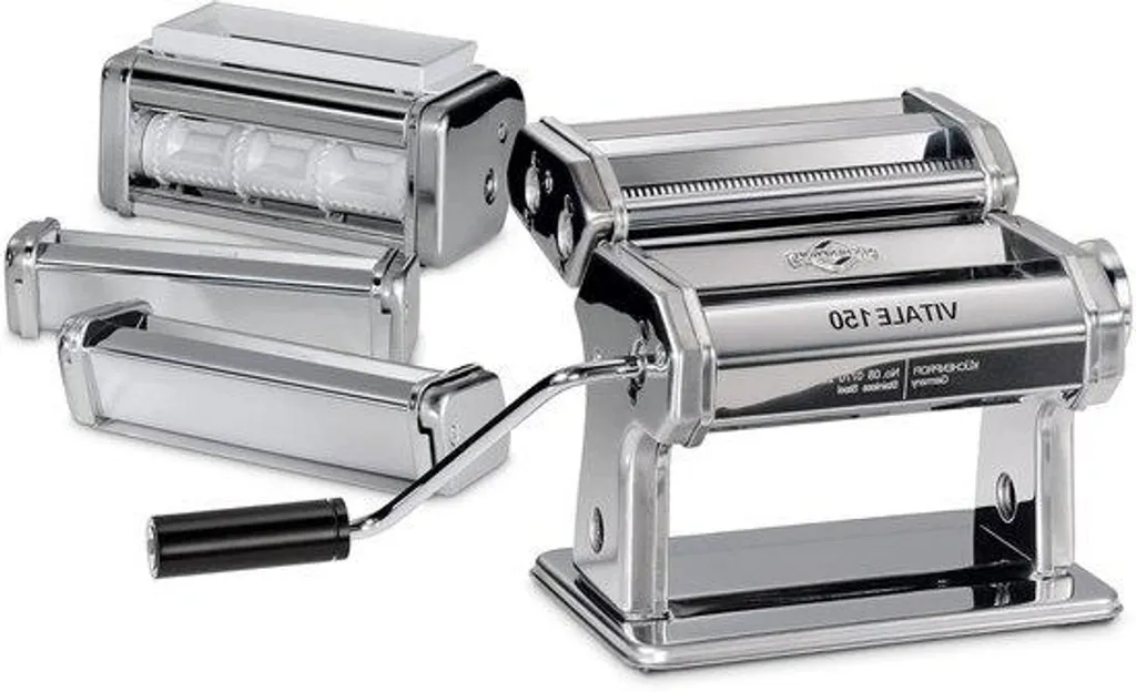 Machine à pâtes 6 rouleaux en inox, 7 réglages d'épaisseur, kit complet