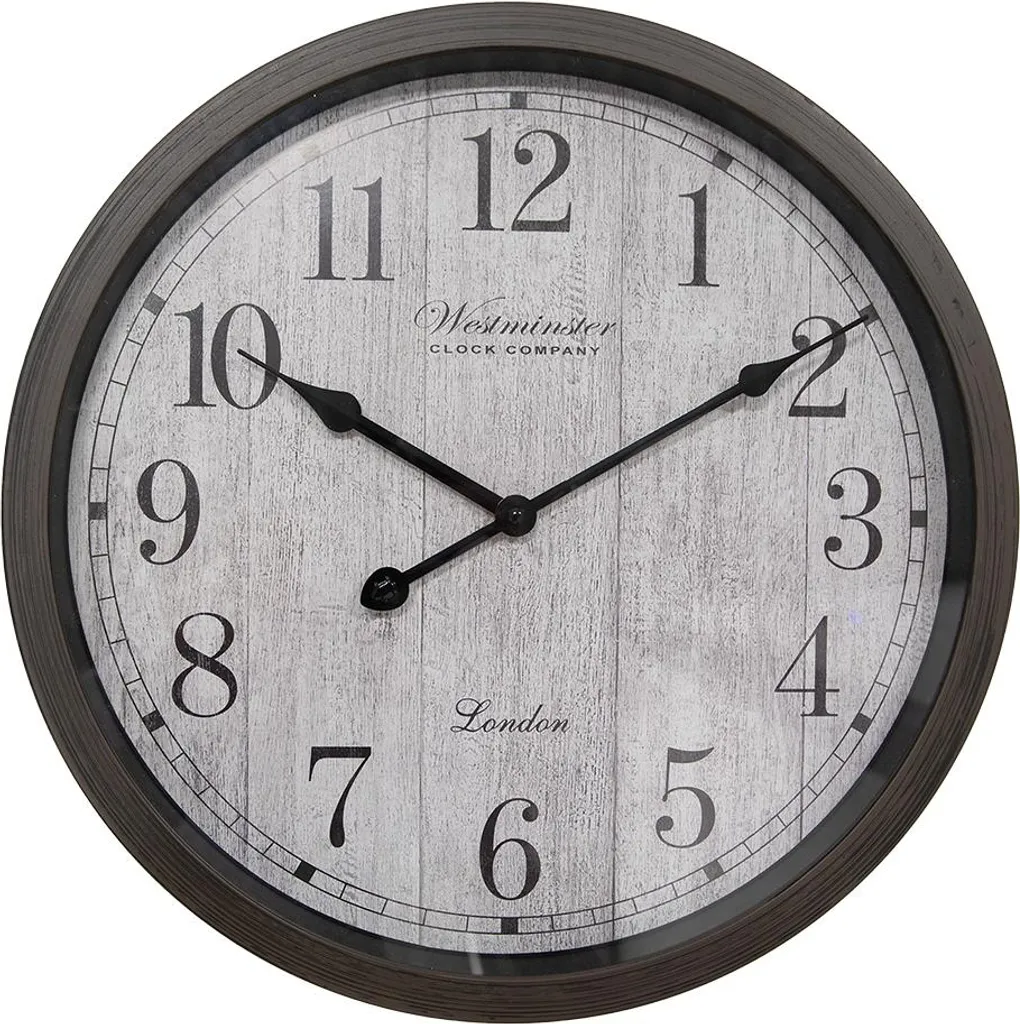 Horloge murale 40 cm pour Salon et Cuisine Coloris Marron Gris Design
