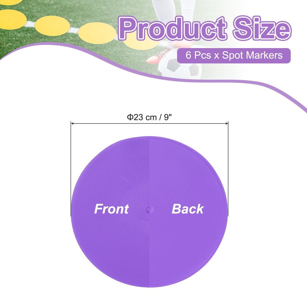 Spot Markers 9 Zoll, 6 Stš¹ck rutschfeste Bodenpunkte Agility Markers Flache Feldkegel Poly Punkte fš¹r Gymnastik PE Speed Training Tanz Fu?bal...