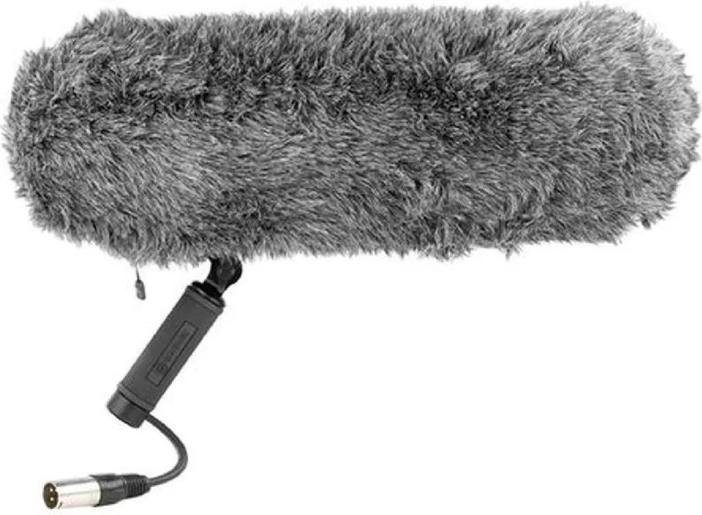 Protection vent BY-WS1000 avec poignée et câble XLR pour tournage vidéo