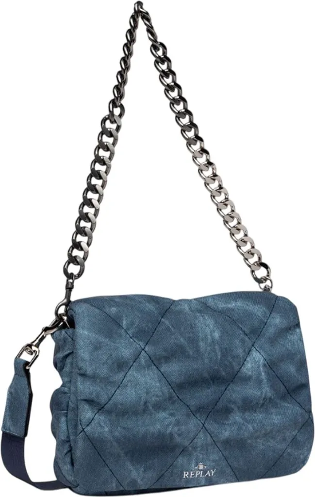 REPLAY Borsa a Tracolla Blu Denim - Crossbody Donna Originale 2026