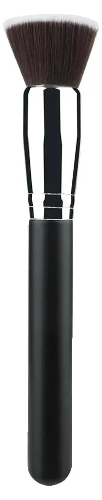 Kit pinceaux de maquillage tête plate noire pour fond de teint fluide