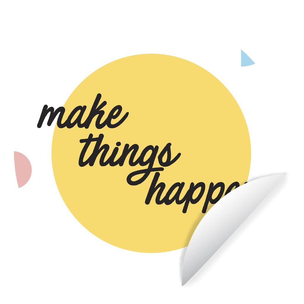 MuchoWow Runde Wandtattoo - Wandsticker Tapete Aufkleber Dinge geschehen lassen' - Zitate - Sprichwörter Ø 50 cm Selbstklebend und Repositionie...