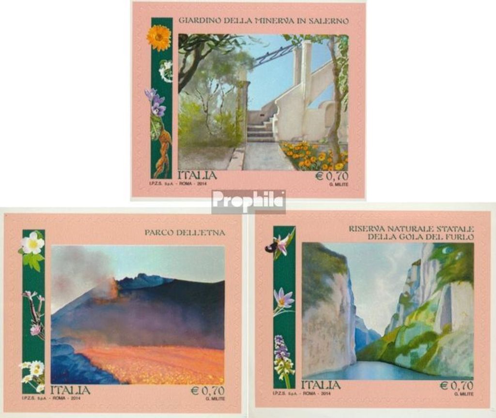 Briefmarken Italien 2014 Mi 3694-3696 (kompl.Ausg.) postfrisch Parks