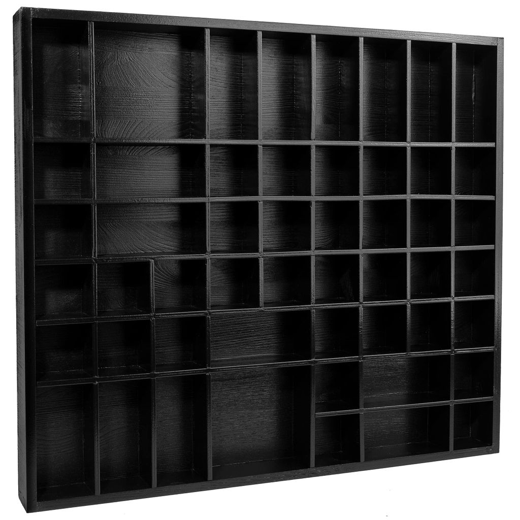 Creative Deco Wandvertoningskast Planken Zwart, 52 x 46 x 5 Productafbeelding 