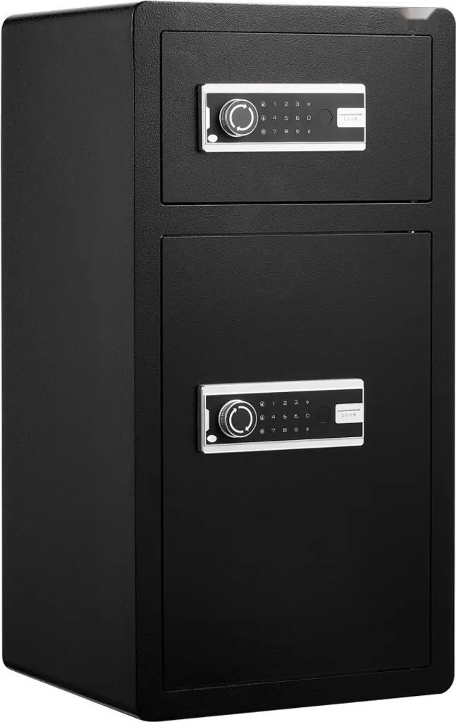 Coffre-fort mural pour documents et bijoux - Format 83cm avec LED noir - 10