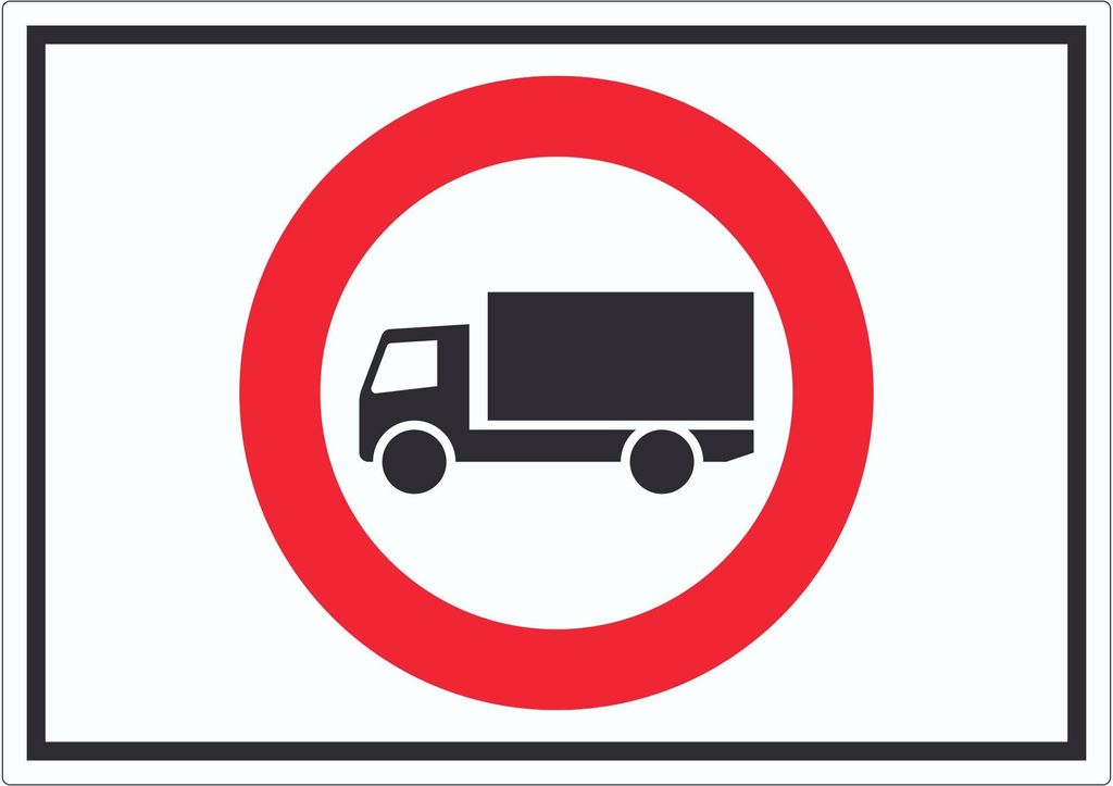 LKW Durchfahrt Verboten Symbol Aufkleber A9 (37x52mm)