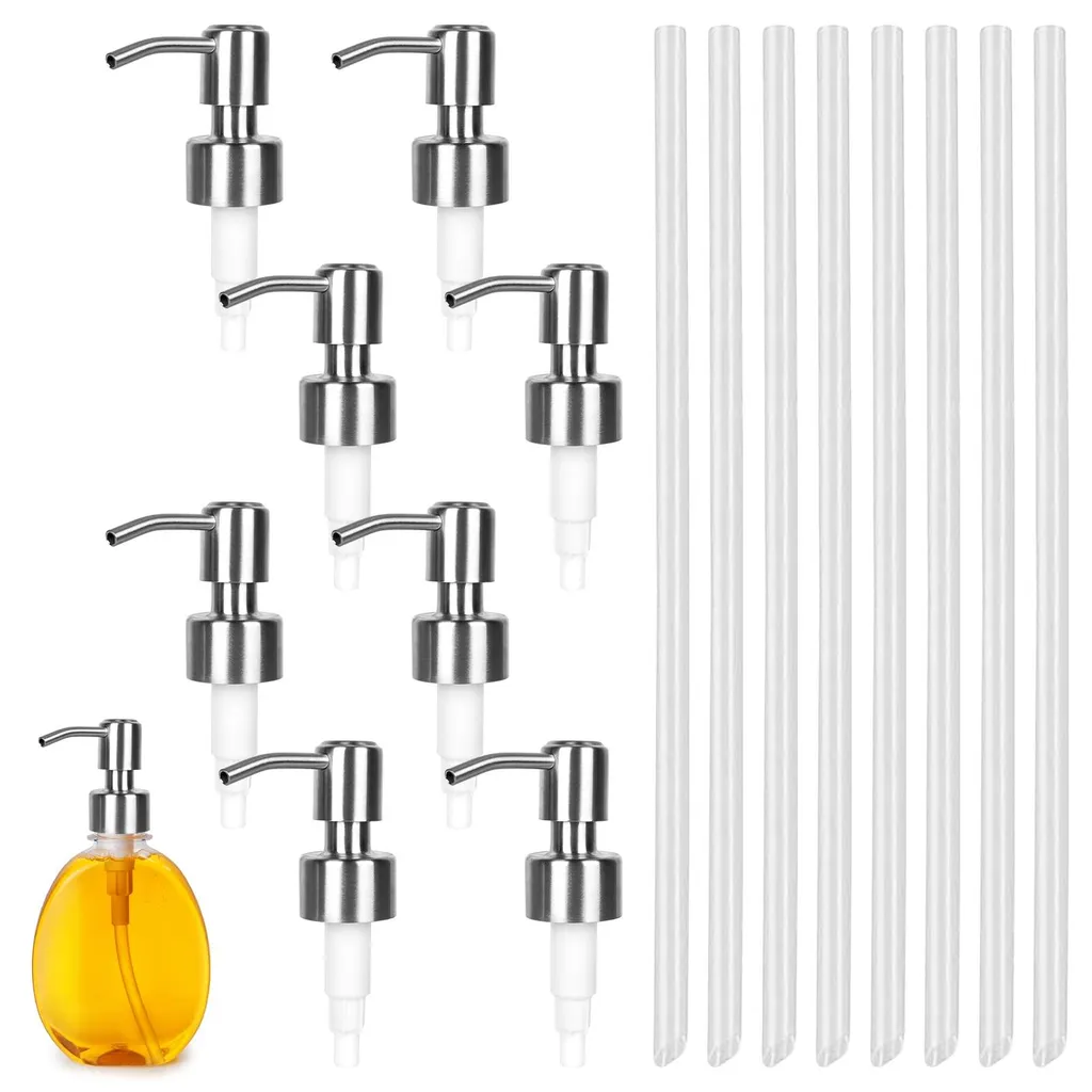 Lot de 8 pompes de rechange pour distributeur de savon en inox