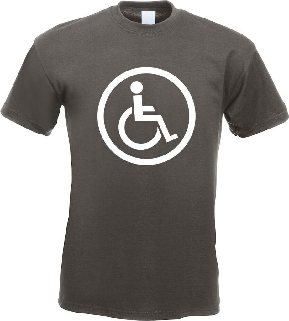Kiwistar - T-Shirt - Graphit - Rollstuhlfahrer Design 2 Motiv Bedruckt Funshirt Design Print - mit Motiv Bedruckt - Funshirt Design - Sport - Freiz...