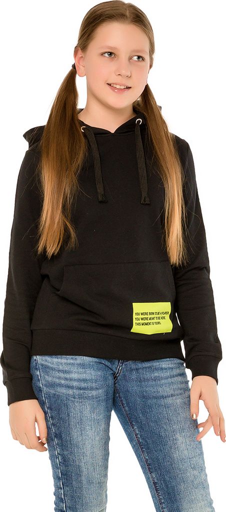 Mädchen-Hoodie Sport - Schwarz - 140