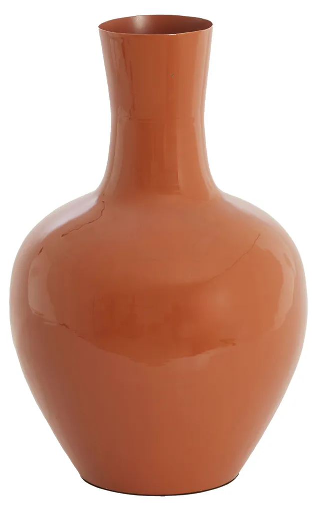 Vase NANA orange foncé Ø33x50 cm stable et robuste pour grandes fleurs