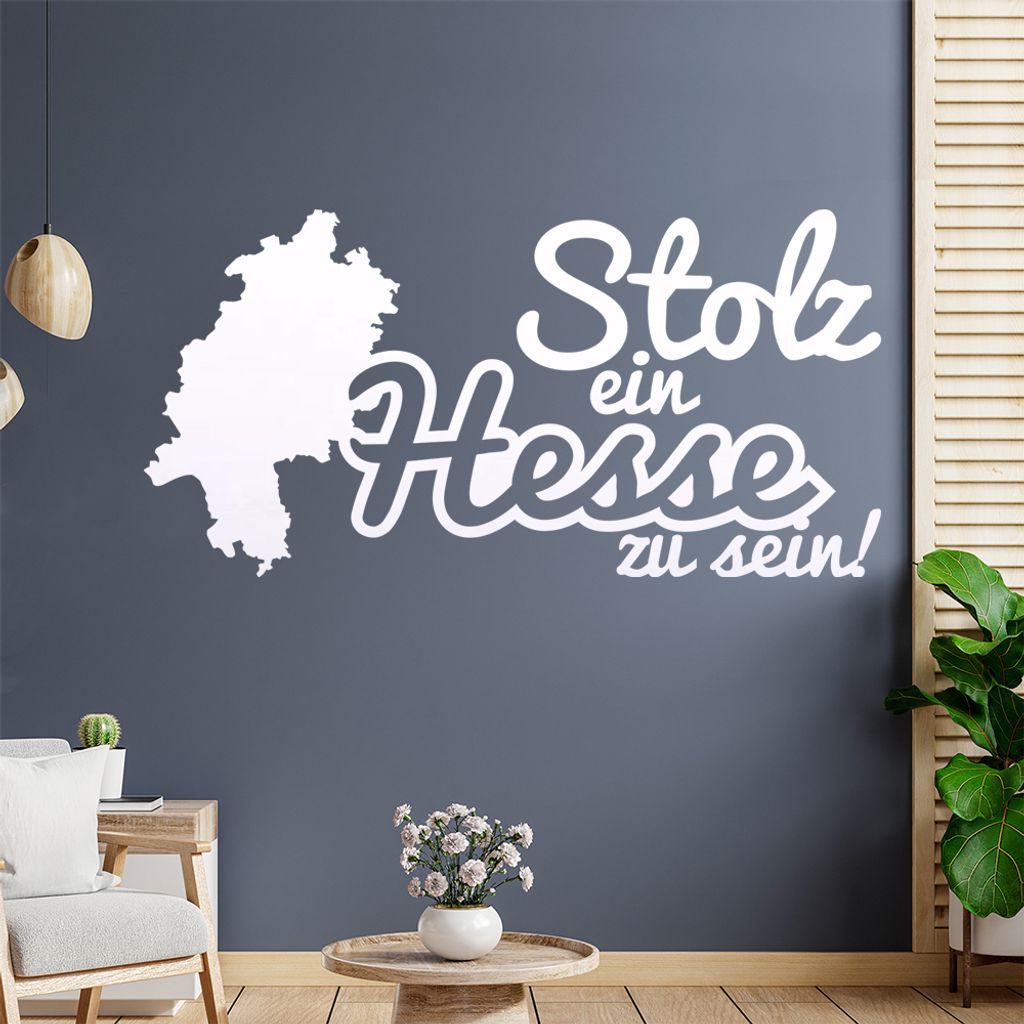 Hesse Hessen Stolz Wandtattoo Wandaufkleber Wall Sticker - Dekoration, Küche, Wohnzimmer, Schlafzimmer, Badezimmer