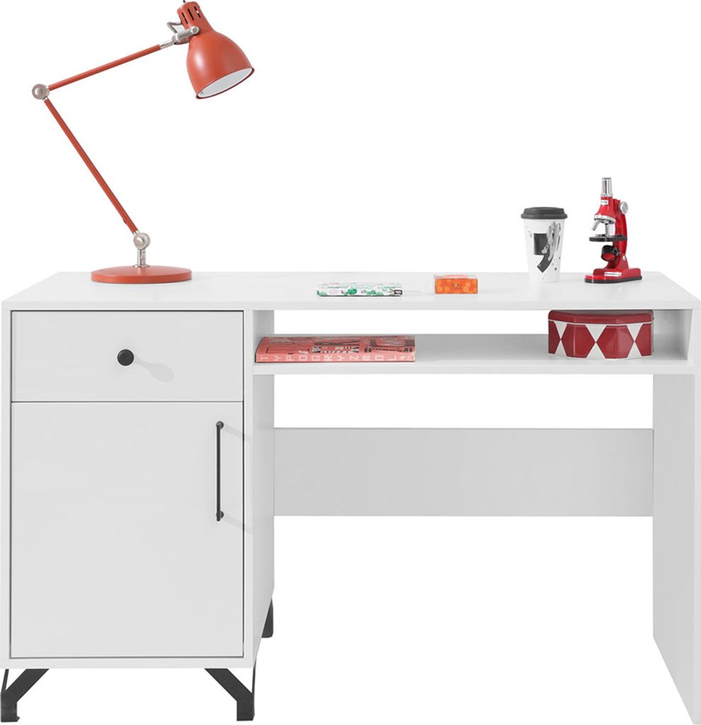 Schreibtisch 125 cm weiß BEND-133
