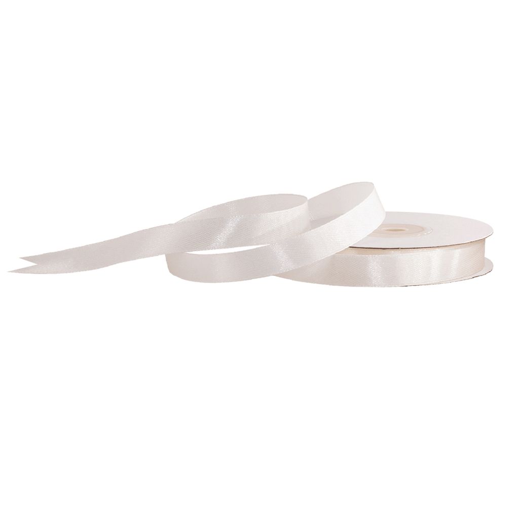 Satinband 12mm x 25m Rolle Ivory / Elfenbein