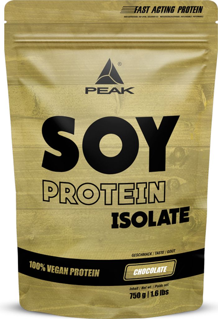 Soja Protein Isolat - 750g : Chocolate I Pulver I Soy I pflanzliches Eiweiss I Eiweiß I ohne Gentechnik I hoher EAA Gehalt I gute Löslichkeit I M...