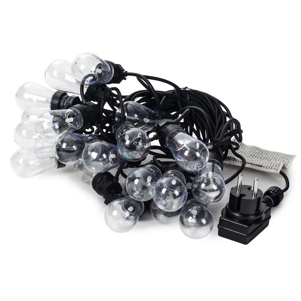 Catena luminosa da giardino Vilde, illuminazione da giardino, ghirlanda 20 lampade LED per esterni e interni 12,5 m