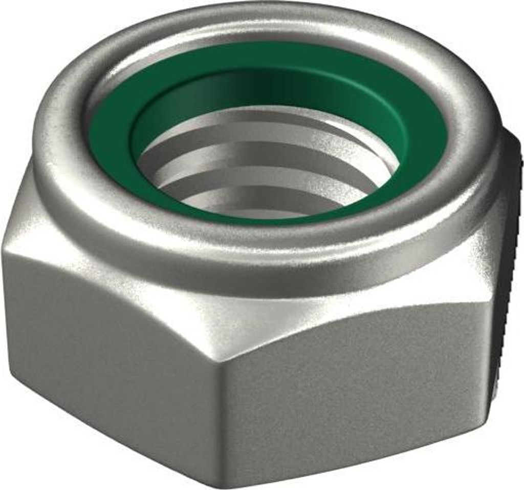 Mutter mit Einsatz verzinkt DIN 985 Klasse 8.8 M12*1.25 - 985 12*1.25