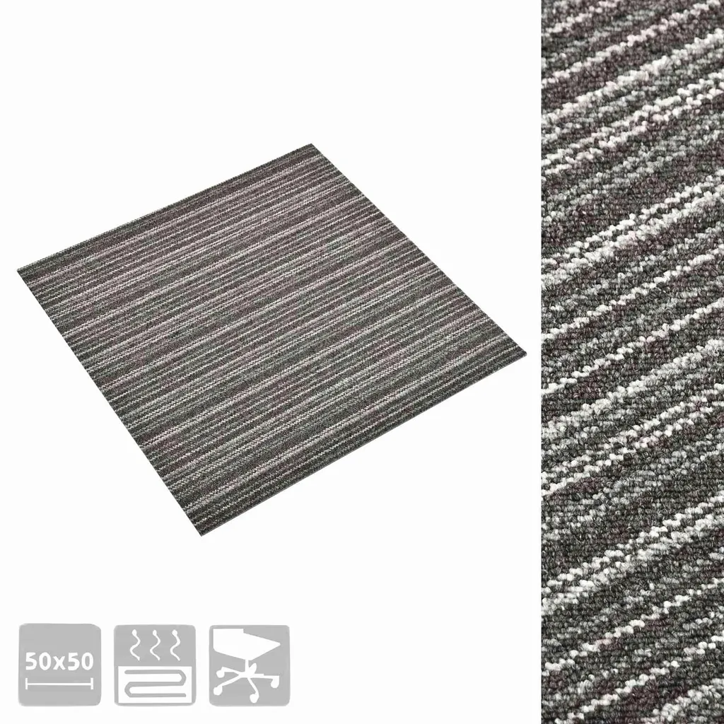 Rénover un sol facilement : dalles de moquette 50x50 cm anthracite - 20u - 7