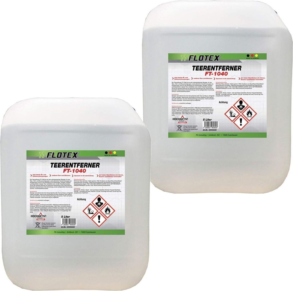 Flotex Teerentferner, 2x5L Teerreiniger löst Teer Fett Produktbild 