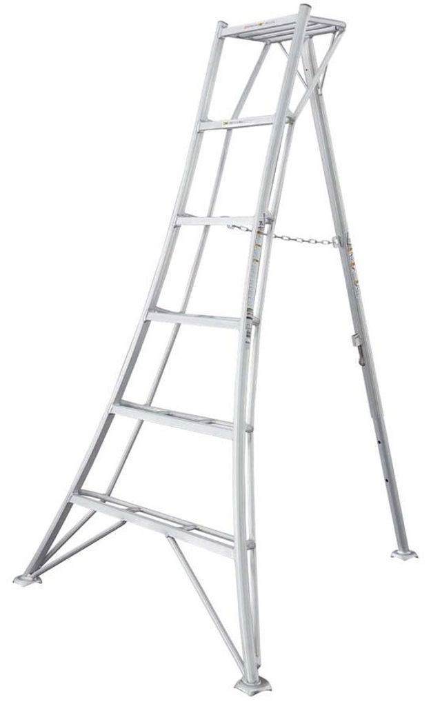 Niwaki Aluminium 3-Holm-Gartenleiter Silber 149x125x183 cm Produktbild 