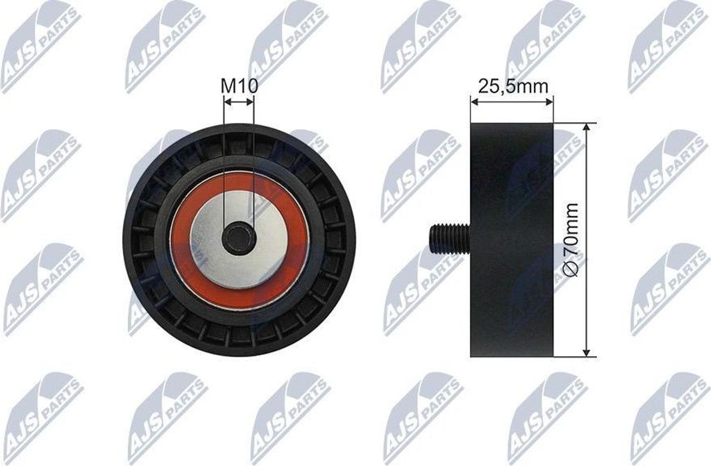 NTY RNK-BM-047 Spannrolle Keilrippenriemen 70mm für BMW 3 Limousine (E46) 5 Limousine (E60) 5 Touring (E61) 5 Limousine (E39) 3 Touring (E46) X3 (...