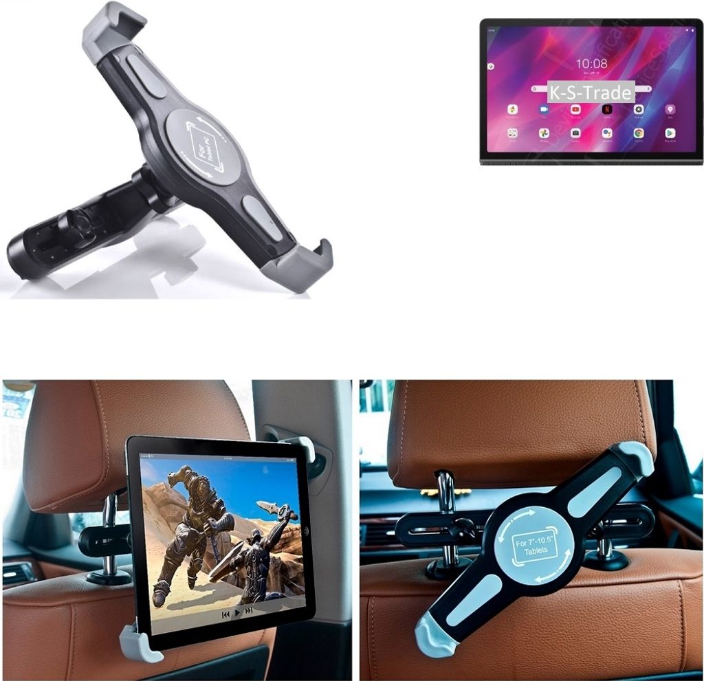 K-S-Trade Tablethalterung kompatibel mit Lenovo Yoga Tab 11 Wi-Fi KFZ Kopfstützen Halterung 360° Auto Sitzhalterung Headrest Holder Halter Tablet PC