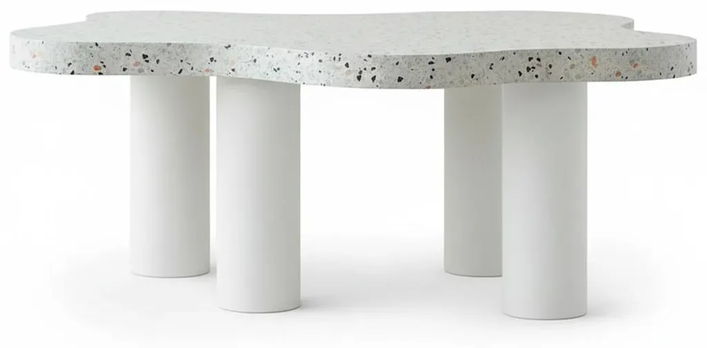Table basse design pour salon moderne Lagoon nuage 100cm Terrazzo
