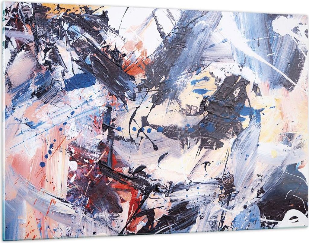 Bilder auf glas - Einteilig - Abstraktion verschüttet Farben - 120x80cm - Glasbilder - Wandbilder - Bilder - Wanddekoration aus Glas - Glas Bilder...