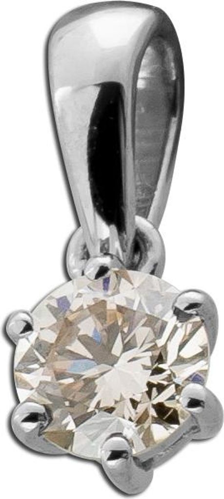 Solitär Anhänger Platin 950 Natur Diamant champagner 0.25ct