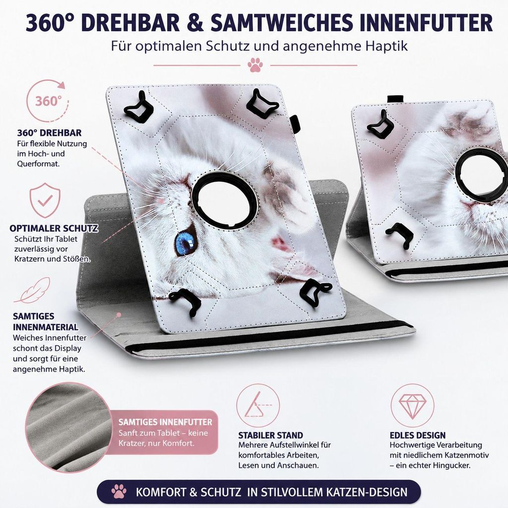 Tablet Hülle für Samsung Galaxy Tab S11 S10 S9 FE Lite 360° Drehbar Case CoverFarben:Blau