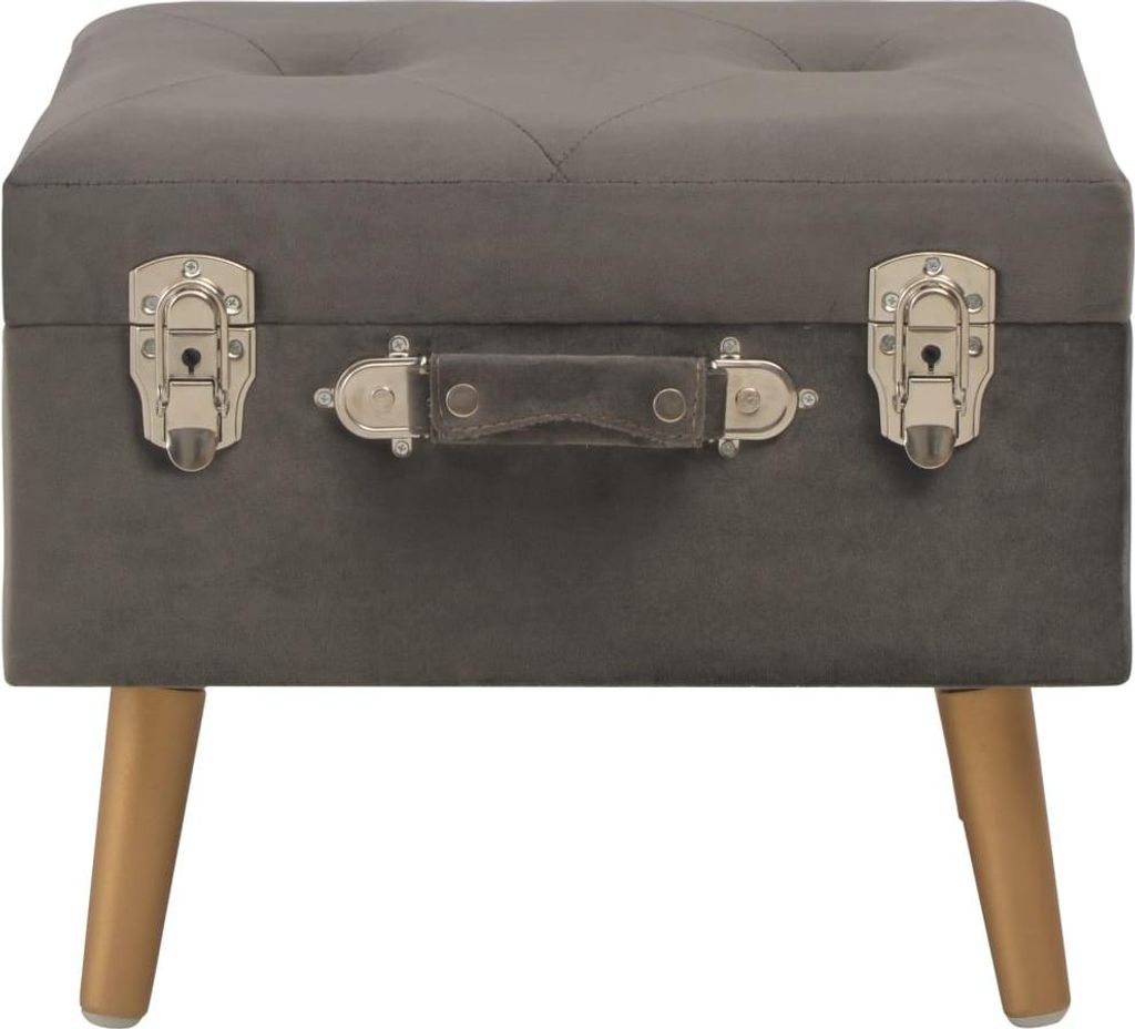vidaXL Hocker mit Stauraum 40 cm Grau Samt