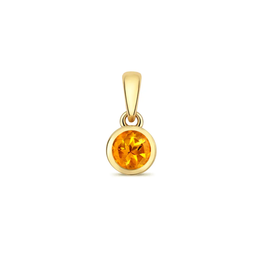 Pendentif Or 9 Carats Citrine Jaune 10x5mm - Éclat et Finesse Or