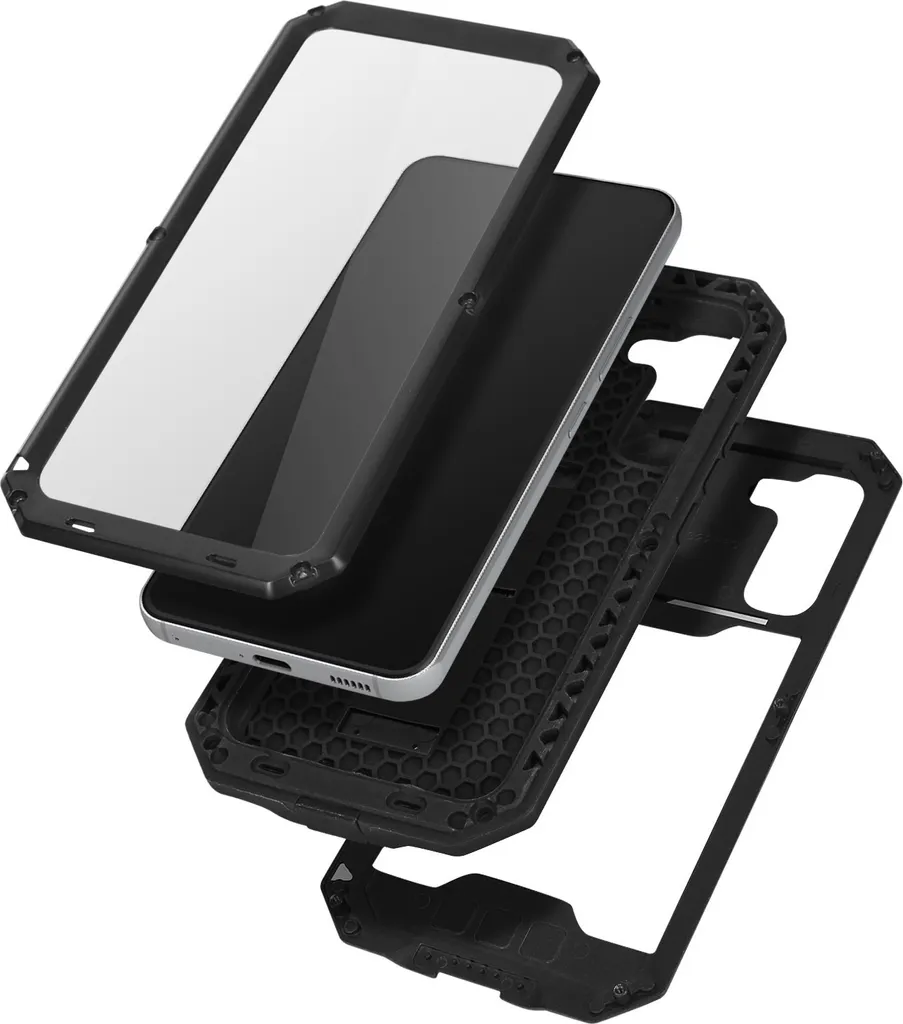 Custodia Samsung S22 Nero: Testata Protezione Camera e Kickstand