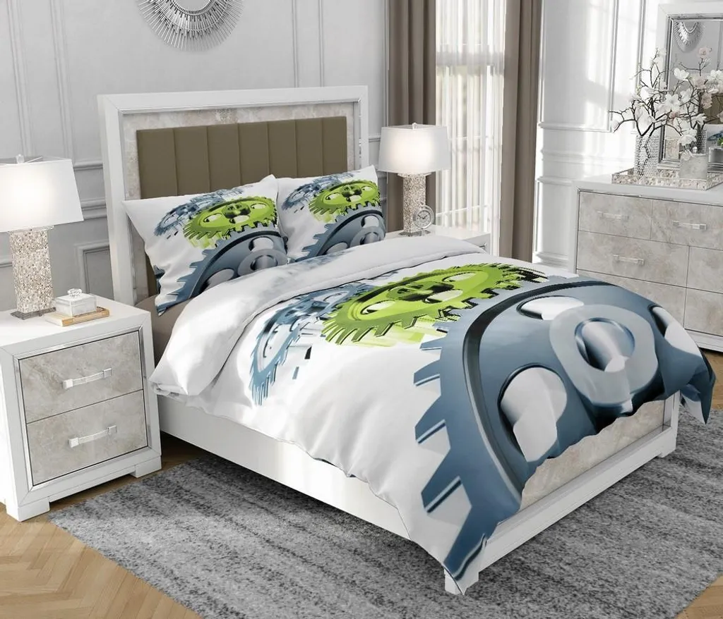 Set Letto SOVIO So.0247 200x220 in Puro Cotone con Cerniere