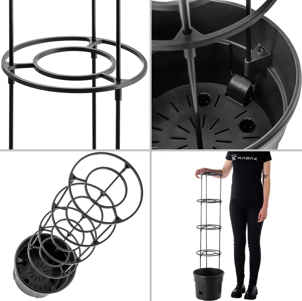 Pot de Fleur pour Tomates avec Support de Croissance Vertical 116 cm