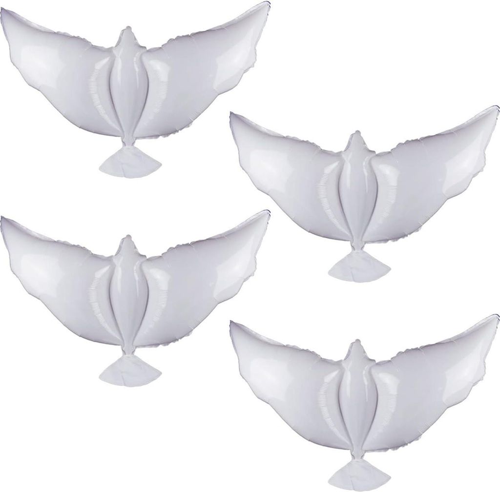 Set von 4 riesigen Folienballons - Friedens-Tauben-Ballons für Gedenkfeiern, Abendessen, Geburtstage, Hochzeiten.
