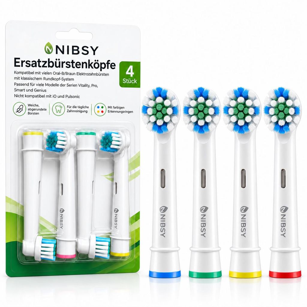 4 sztuki szczoteczek nakładkowych NIBSY, kompatybilnych z Zdjęcie produktu  Obraz wygenerowany przez AI