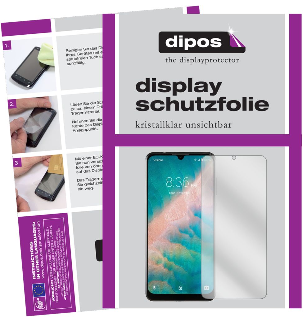 6x Schutzfolie für ZTE Blade 10 Prime klar Displayschutzfolie Folie Display Schutz dipos