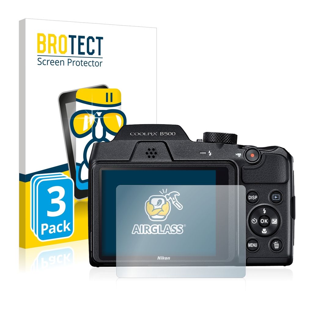 3x BROTECT Schutzglas für Nikon Coolpix B500 Schutzfolie Panzer Folie Glas Display Schutz klar