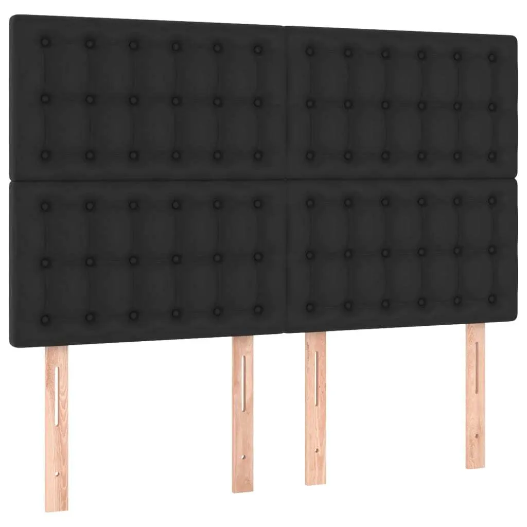 Testiera di Lusso SYFAX 144 cm Pelle Nera | Raffinatezza per il Letto