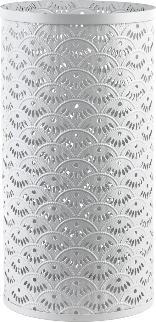 Porte-parapluie cylindrique blanc CEDRIC en acier pour hall d'entrée