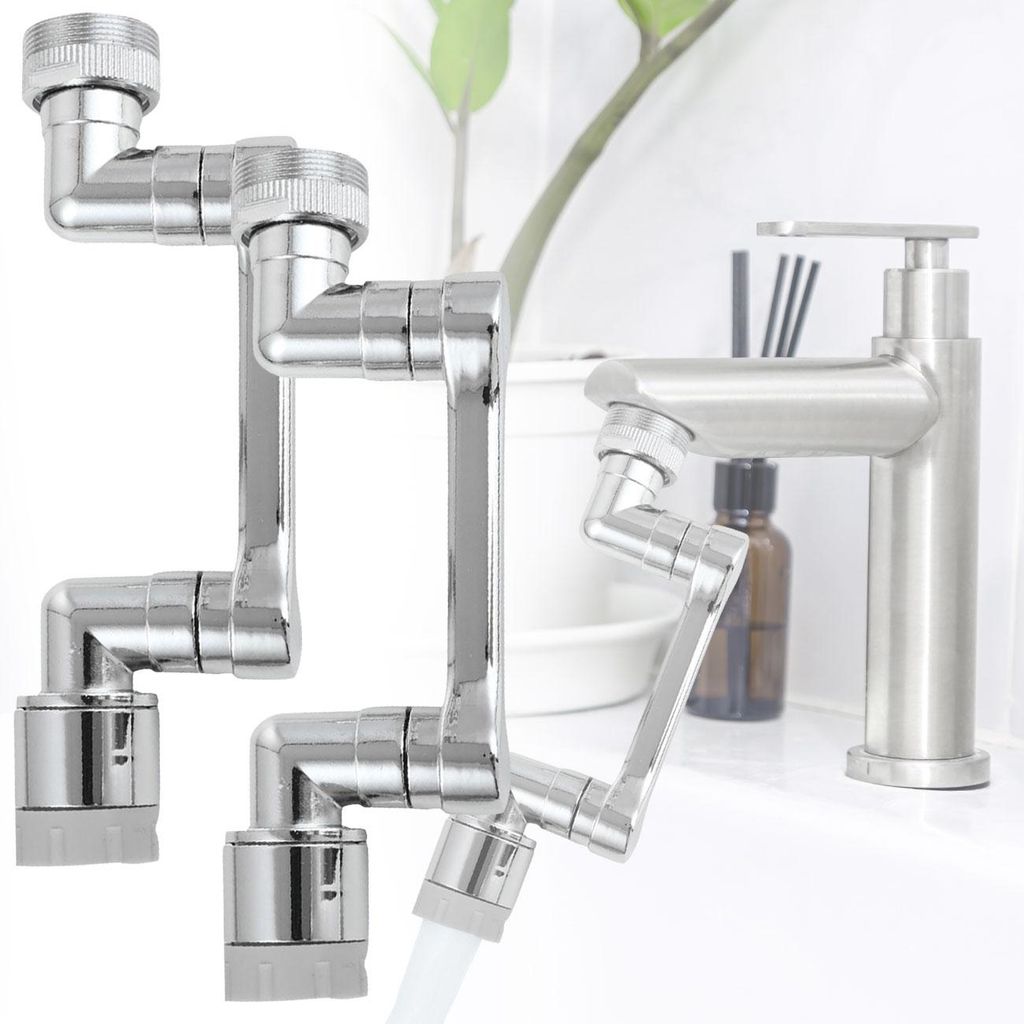 2er-Set 1080° Drehbarer Wasserhahn-Aufsatz: Für Bad & Küche Produktbild 