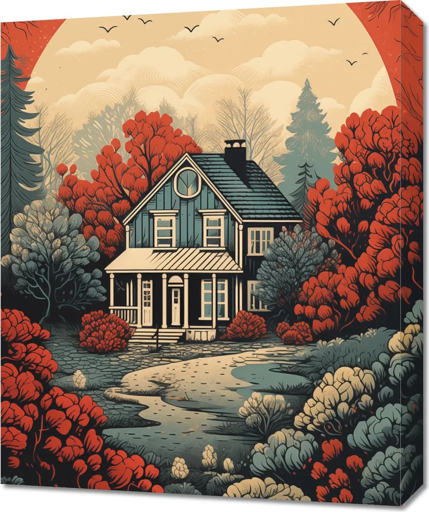 Comment décorer un mur vide ? Tableau Idylle rustique 50x60 cm