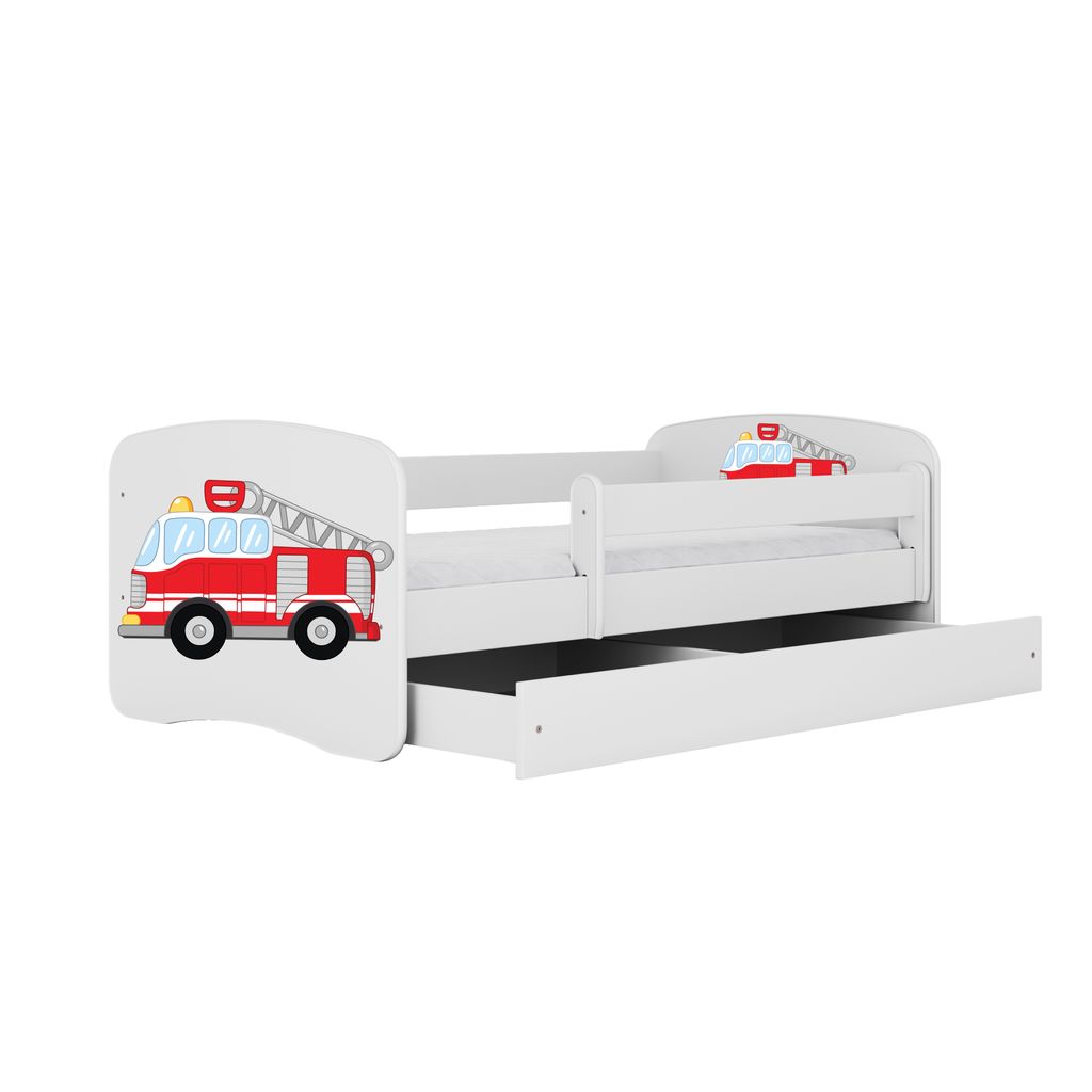 Kocot Kids Kinderbett Babydreams Feuerwehr mit Schublade 160x80 cm ohne Matratze in weiß